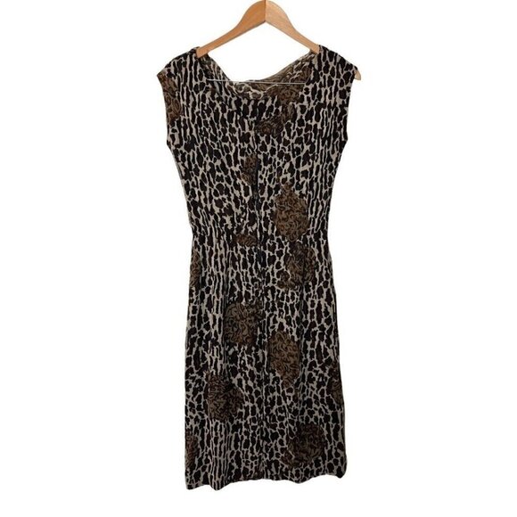 Vintage 50s Marjorie Michael Bullocks Silk Animal Print Dress - Picture 6 of 10
